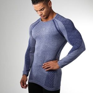Gymshark Devant Seamless LongSleeve Navy medium